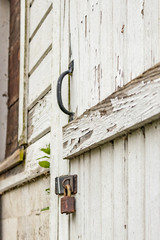 old barndoor with padlock