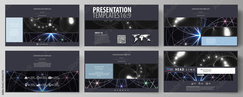 Wall mural business templates in hd format for presentation slides. easy editable abstract vector layouts in fl