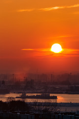 Urban sunset landscape