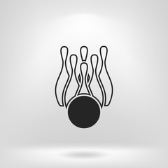 Simple style bowling icon