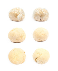 Ball of raw dough isolated