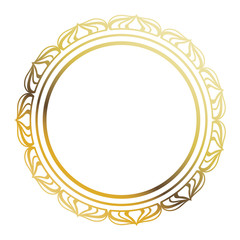 golden round frame element vintage stamp blank vector illustration