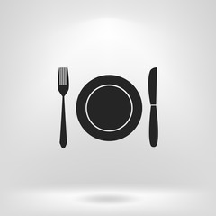 Fork knife dish icon