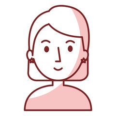 young woman shirtless avatar character vector illustration design