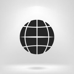 The globe icon. Globe symbol. Flat Vector illustration
