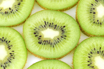 fresh slice kiwi fruit isolated on white background