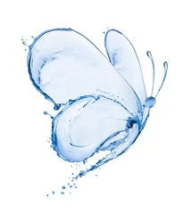 Crédence de cuisine en verre imprimé Papillon Papillon fait d& 39 éclaboussures d& 39 eau isolé sur fond blanc