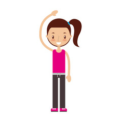 Fitness girl exercising isolated icon vector illustration