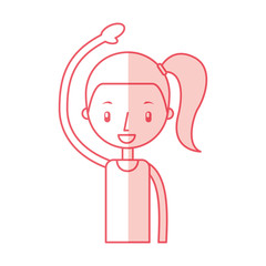 Fitness girl exercising isolated icon vector illustration