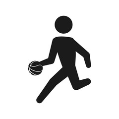 Basketball player athlete icon vector illustration graphic design