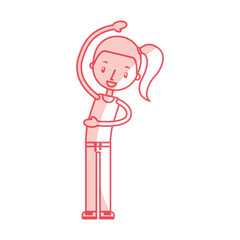 woman doing stretching up vector illustration