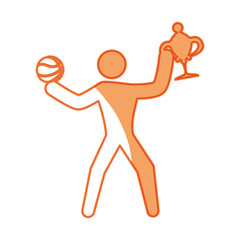 Basketball player athlete icon vector illustration graphic design