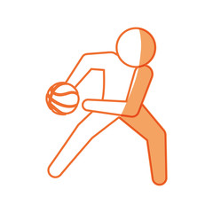Basketball player athlete icon vector illustration graphic design