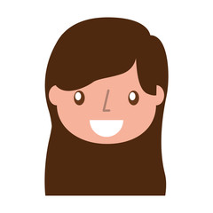 beautiful icon girl with long hair vector illustration