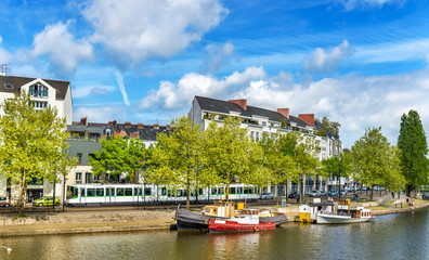 Fototapeta na wymiar The Erdre River in Nantes, France