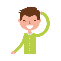 isolated fitness boy exercising icon vector illustration