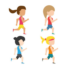 athletes running in competition championship, vector illustration