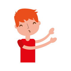 young boy sent air kiss vector illustration graphic design