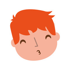 young boy sent air kiss vector illustration graphic design