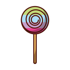 isolated lollipop candy on stick vector illustration graphic design
