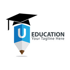 Initial Letter U Education Logo