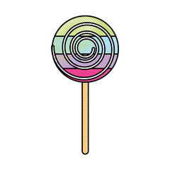 isolated lollipop candy on stick vector illustration graphic design