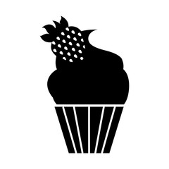 isolated cupcake with a strawberry on the top icon vector illustration graphic design 