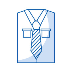 Men's long-sleeved shirt with tie vector illustration graphic design