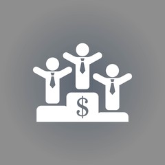 winners on the podium icon stock vector illustration flat design