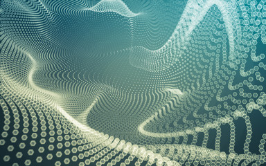 Abstract polygonal space low poly dark background, 3d rendering
