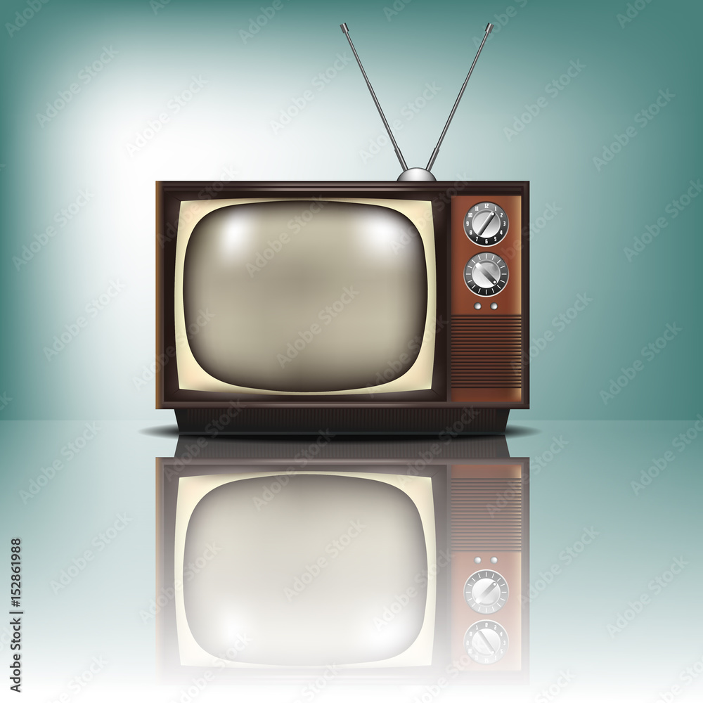 Wall mural vintage retro tv. vector illustration