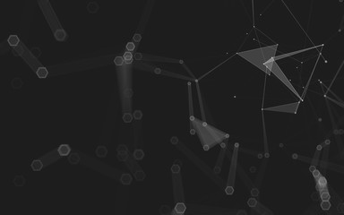 Abstract polygonal space low poly dark background, 3d rendering