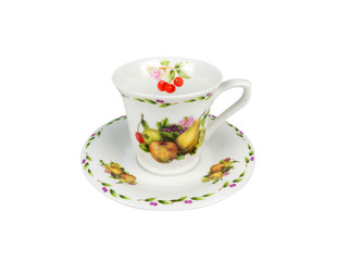 Obraz na płótnie Canvas Chinese set of tea cups on white background