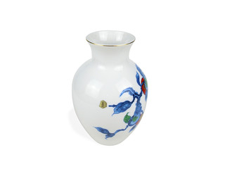 Chinese set of tea cups on white background