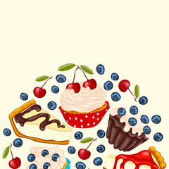 Sweet dessert greeting card template