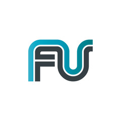 Initial Letter FU Linked Design Logo