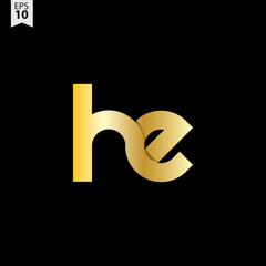 Initial Letter HE Rounded Lowercase Logo