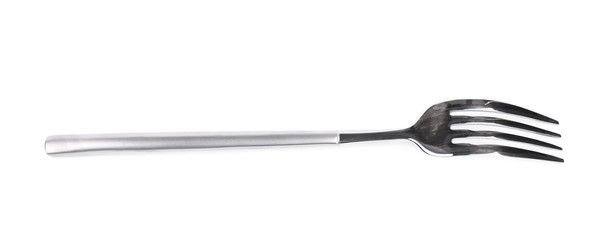 Metal dinner fork isolated