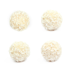 White chocolate ball candy isolated