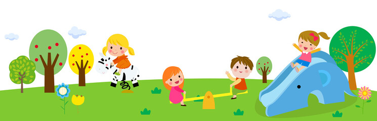 Children playing in the public park