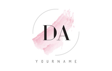 DA D A Watercolor Letter Logo Design with Circular Brush Pattern. - obrazy, fototapety, plakaty