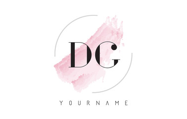 DG D G Watercolor Letter Logo Design with Circular Brush Pattern.
