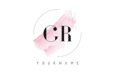GR G R Watercolor Letter Logo Design with Circular Brush Pattern. - obrazy, fototapety, plakaty