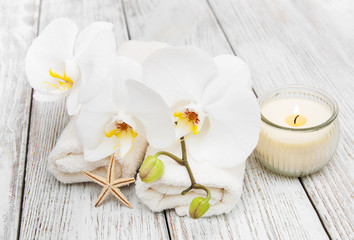 Spa products with orchids