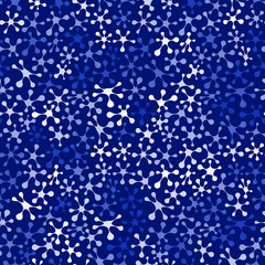 Abstract seamless pattern with blue shades blots. Vector illustration.