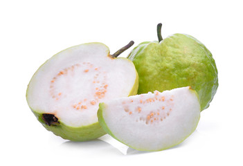 fresh guava fruit solated on white background