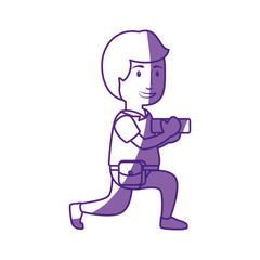 Worker man cartoon icon vector illustration graphic design