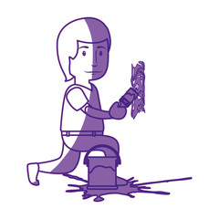 Worker man cartoon icon vector illustration graphic design