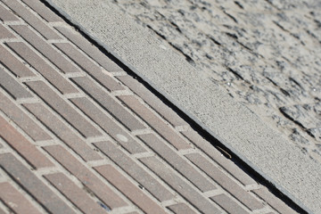 Obraz premium Paving slabs and cranial curbs