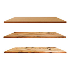 3 Wood Shelves Table isolated on white background